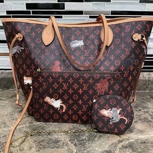 Authentic Louis Vuitton Neverfull MM Catogram with pouch and micro boite… SOLD